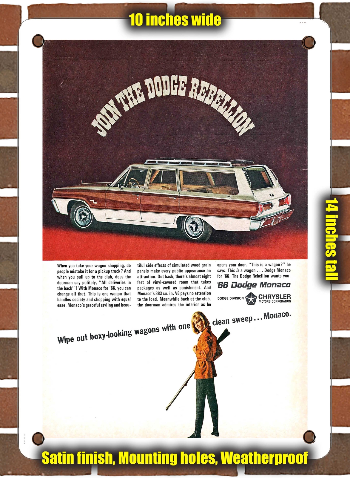 METAL SIGN – 1966 Dodge Monaco Station Wagon – 10×14 Inches