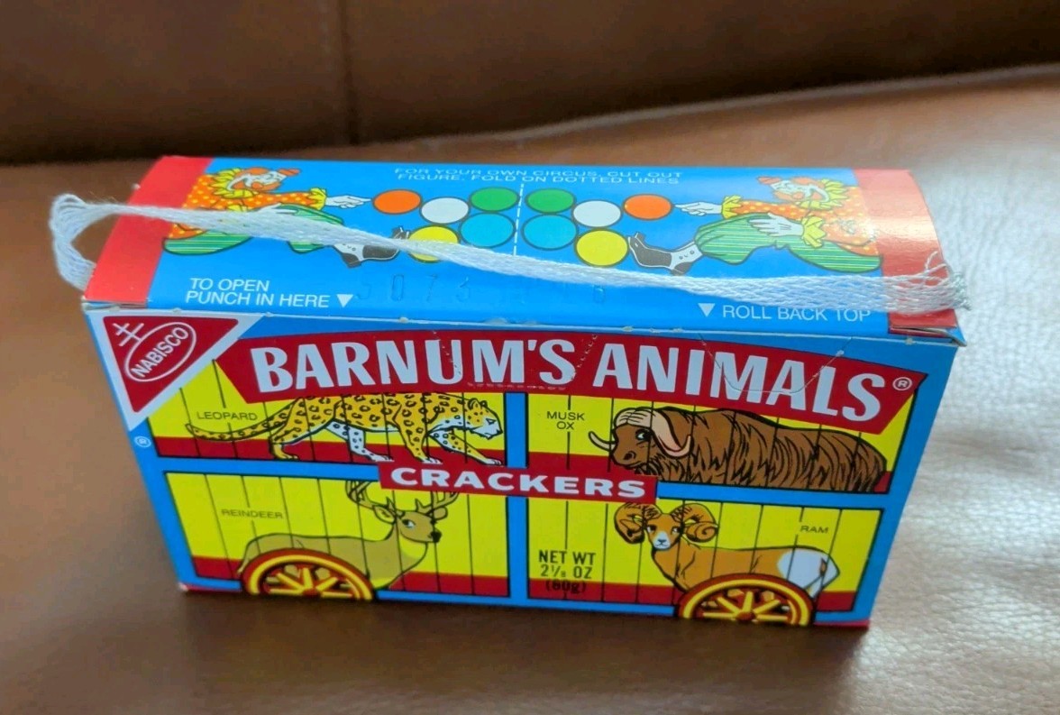 1985 NOS SEALED! Nabisco Barnum’s Animals Crackers 2 1/8 oz Circus Vintage