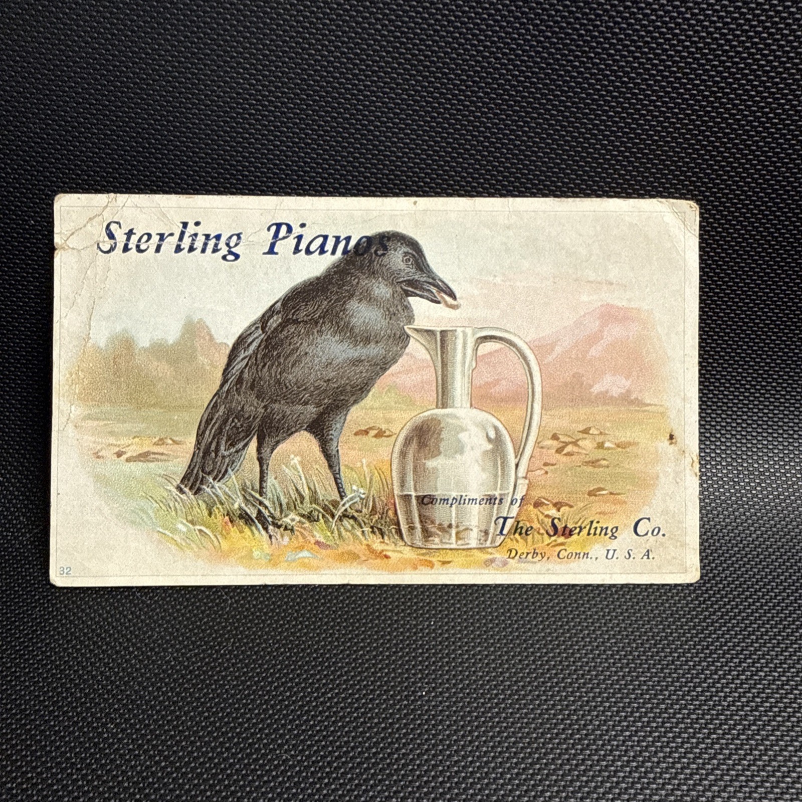Victorian Trade Card Sterling Pianos Derby Connecticut