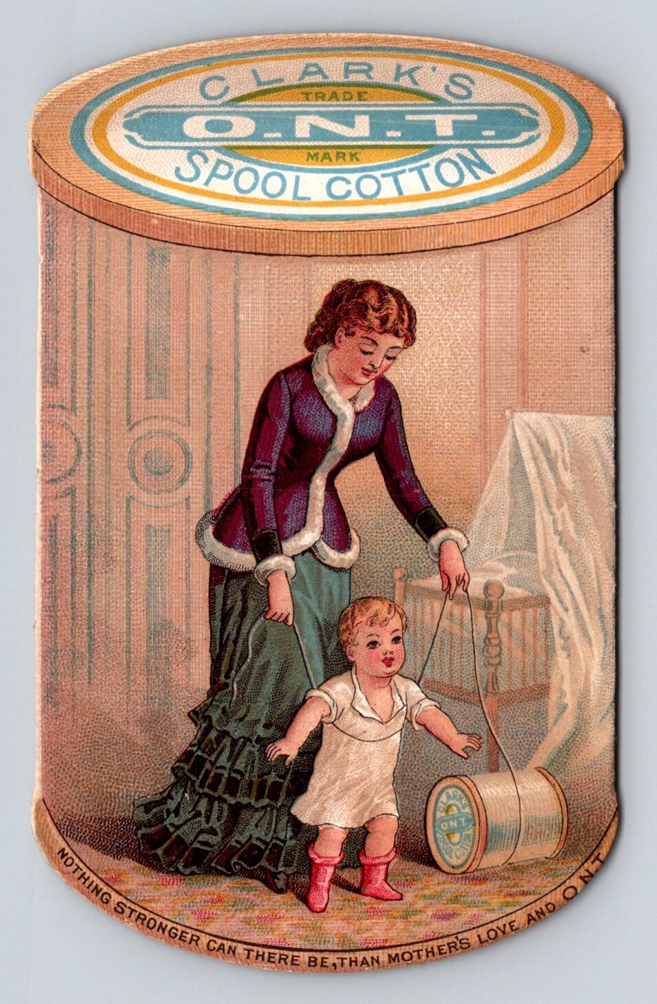 Die Cut Mother Child Clarks ONT Spool Cotton P299