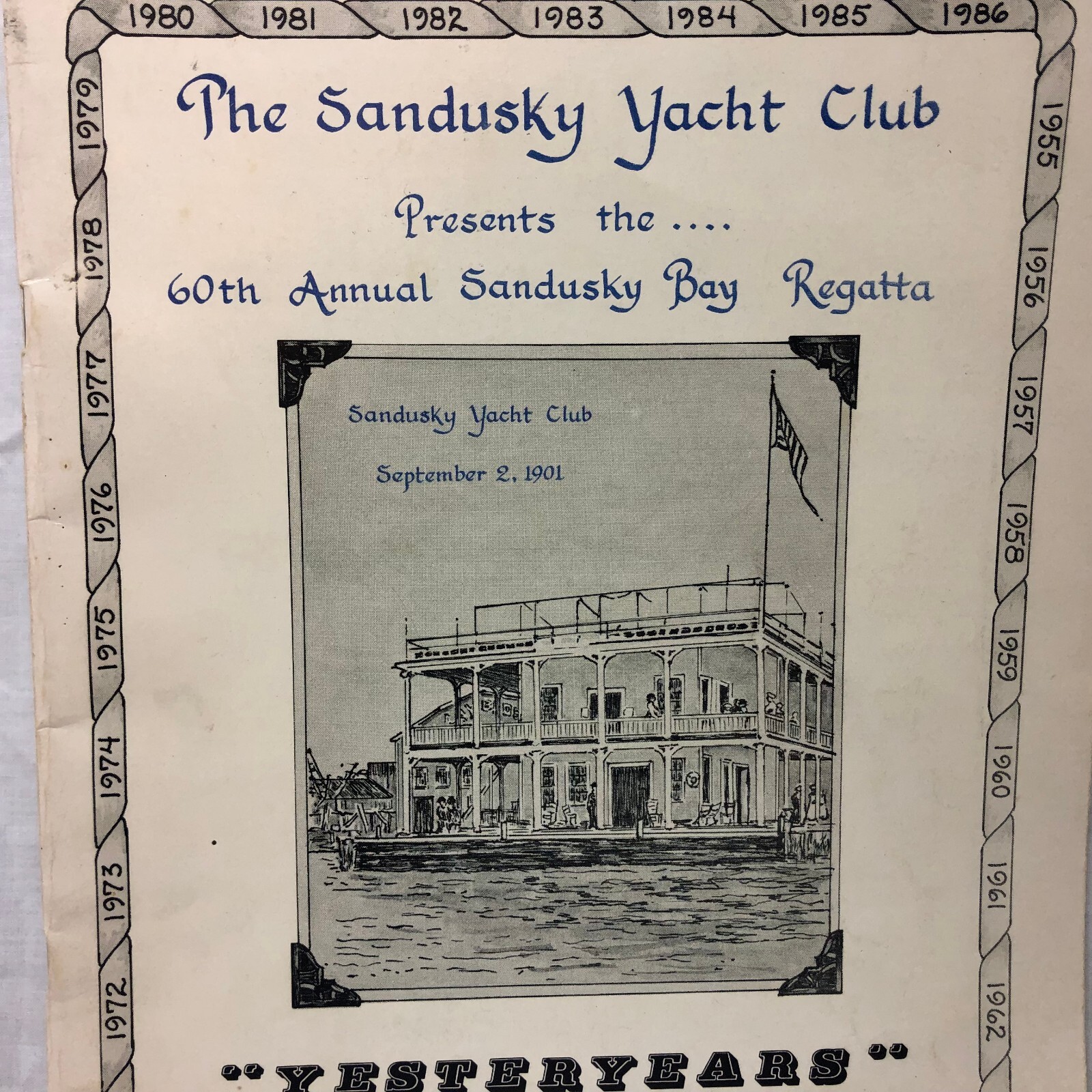 Vintage 1986 Sandusky Yacht Club Program Ohio