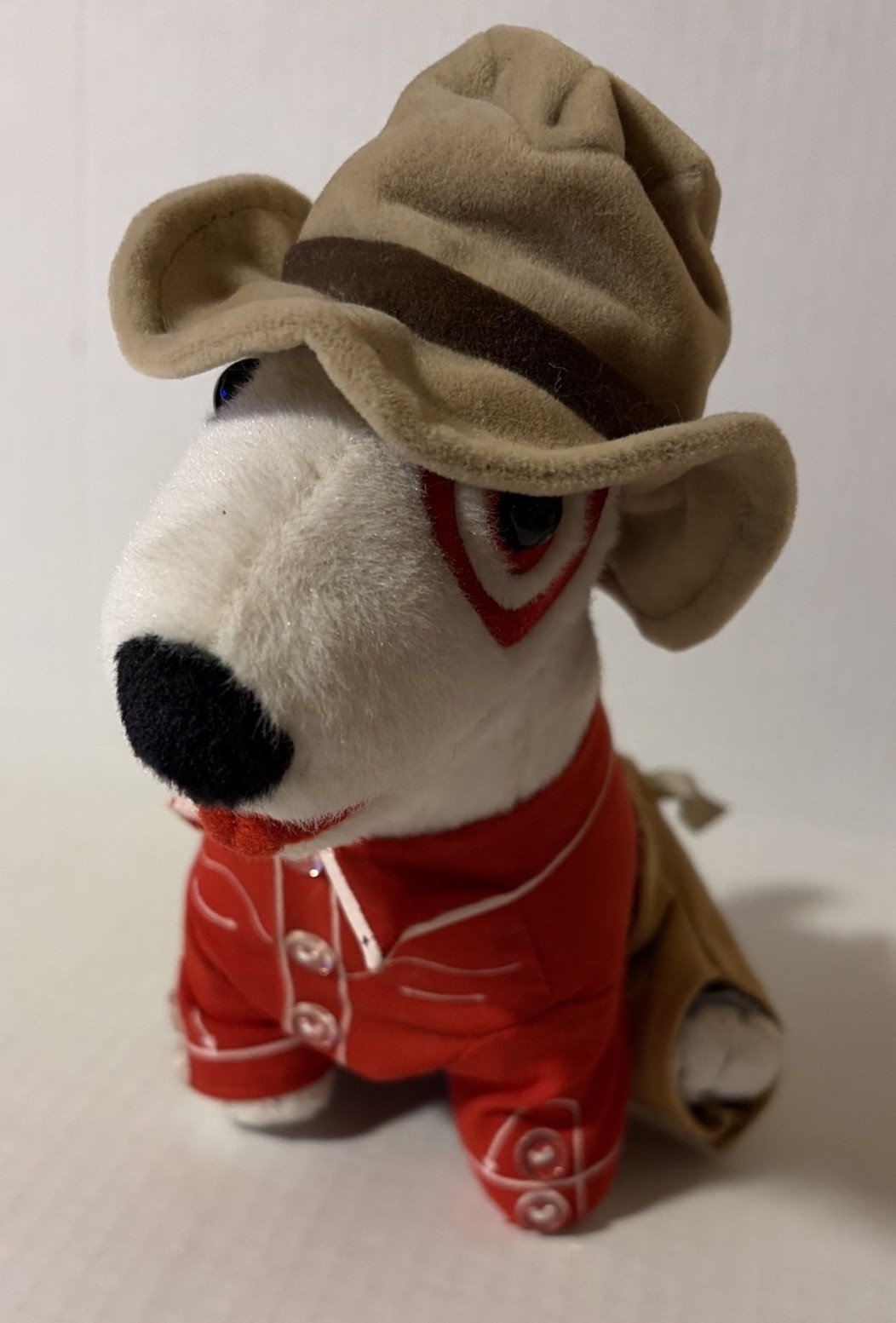 Target Dog Plush Cowboy W/Chaps Western Dog Stuffed Toy Bullseye -8” Tall-Rare