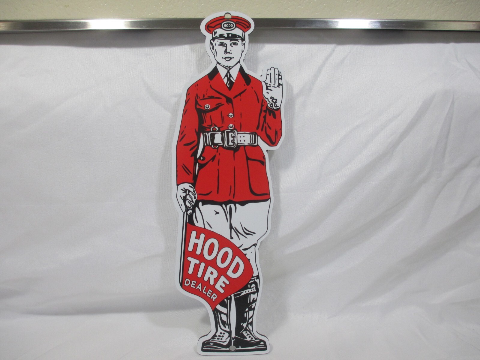 Hood Tire Dealer 3 1/2″x12″ Die cut Metal Sign