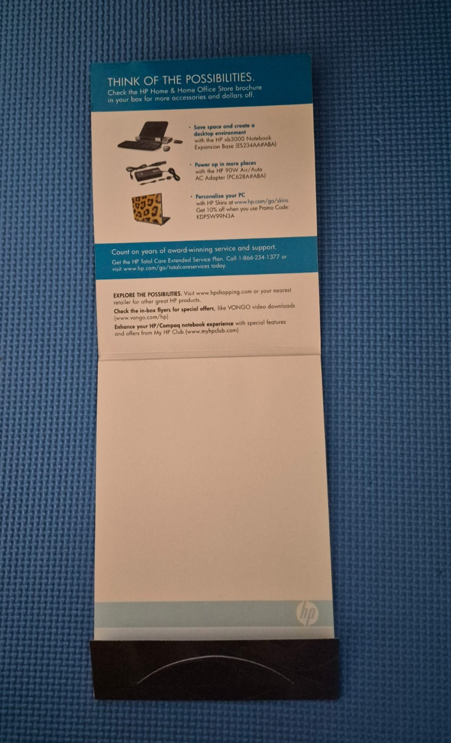 5-pk HP Total Care 5″x7″ Note Paper Notepad Advertising Hewlett Packard 2006