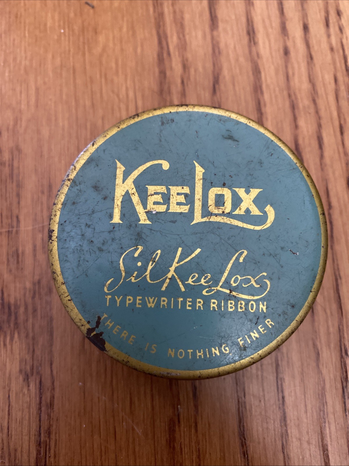 Vintage Typewriter Ribbon Tin KeeLox Ivory Brand (Empty)