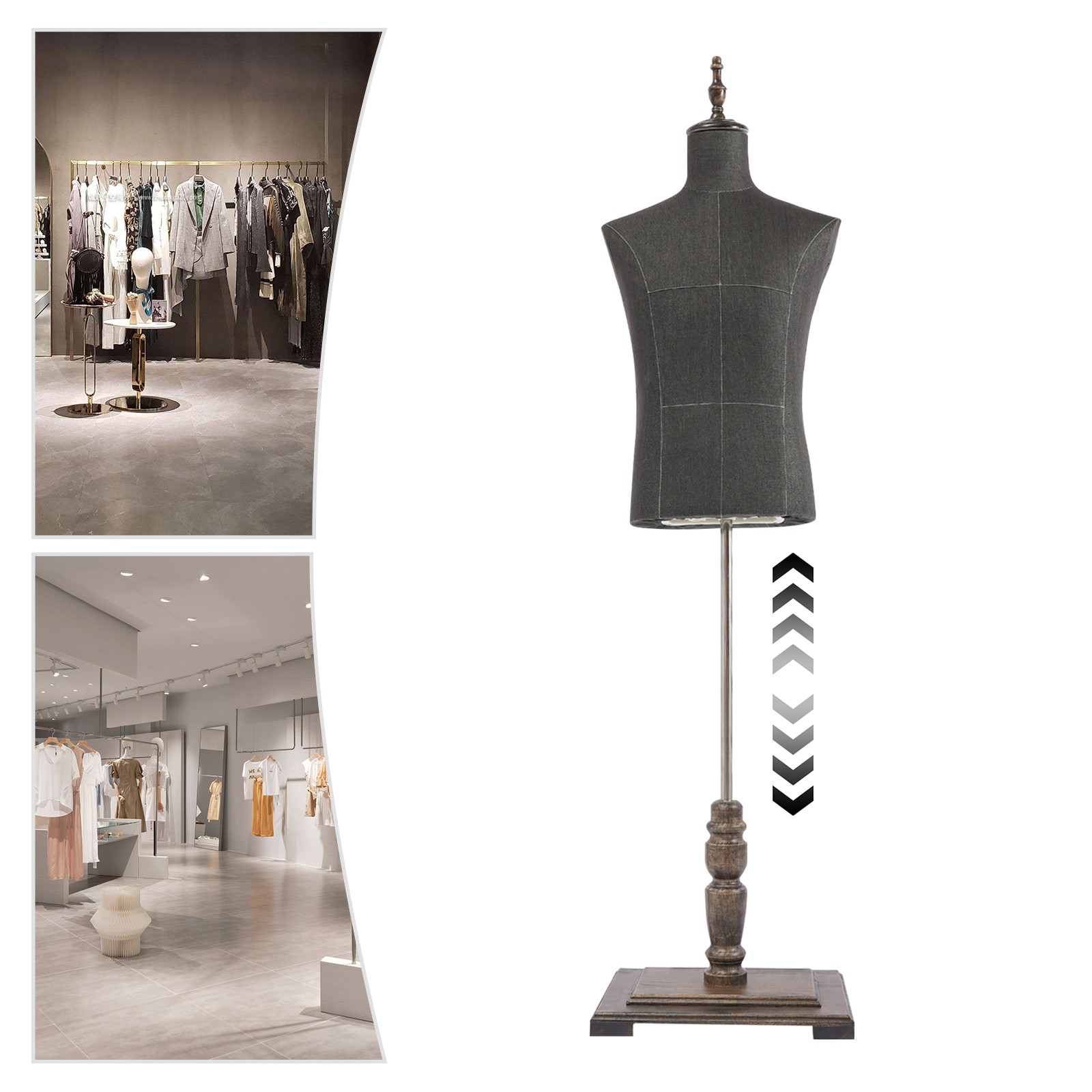 Half-length Model, Mannequin Dress Form Female/Male Mannequin Model With Stand