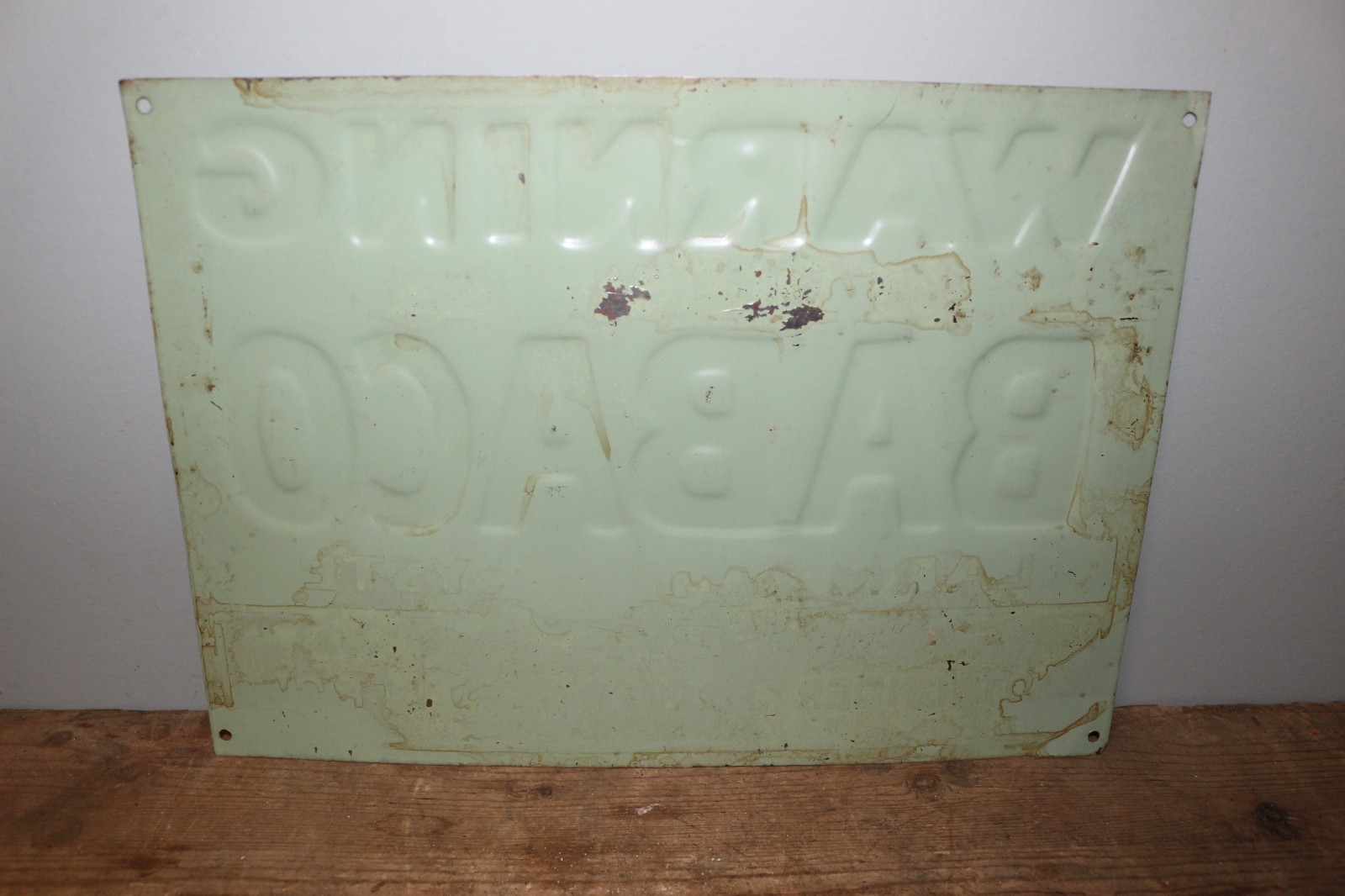 Vintage 1950’s Warning Babaco Alarm System Brinks Truck Embossed Metal Sign