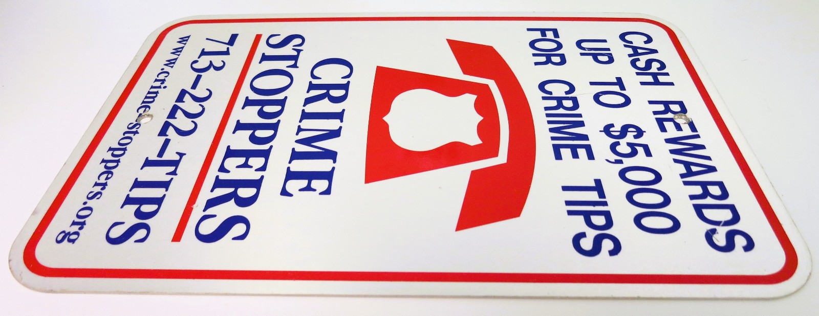 Crime Stoppers Houston Texas Cash Rewards for Crime Tips 18″ x 12″ Aluminum Sign