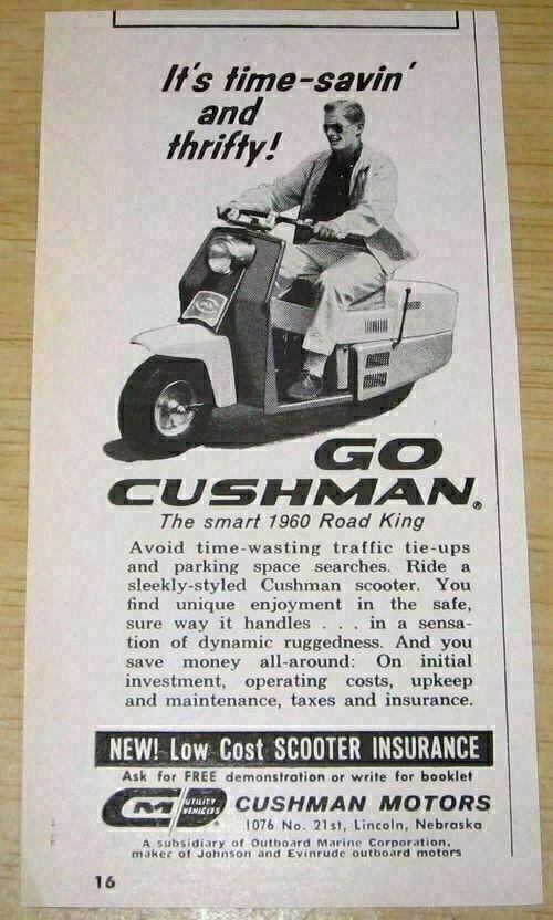 1960 Print Ad Cushman Road King Motor Scooters Lincoln,Nebraska