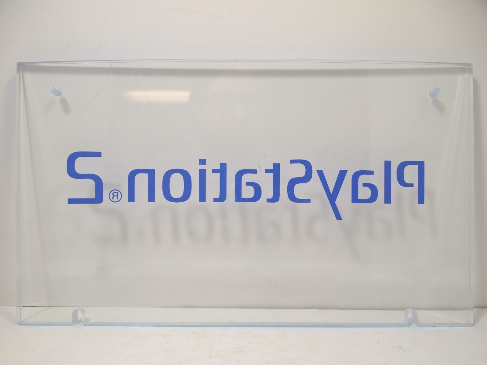 12″ x 7″ Official PlayStation 2 PS2 Clear Acrylic Store Display Sign Rare