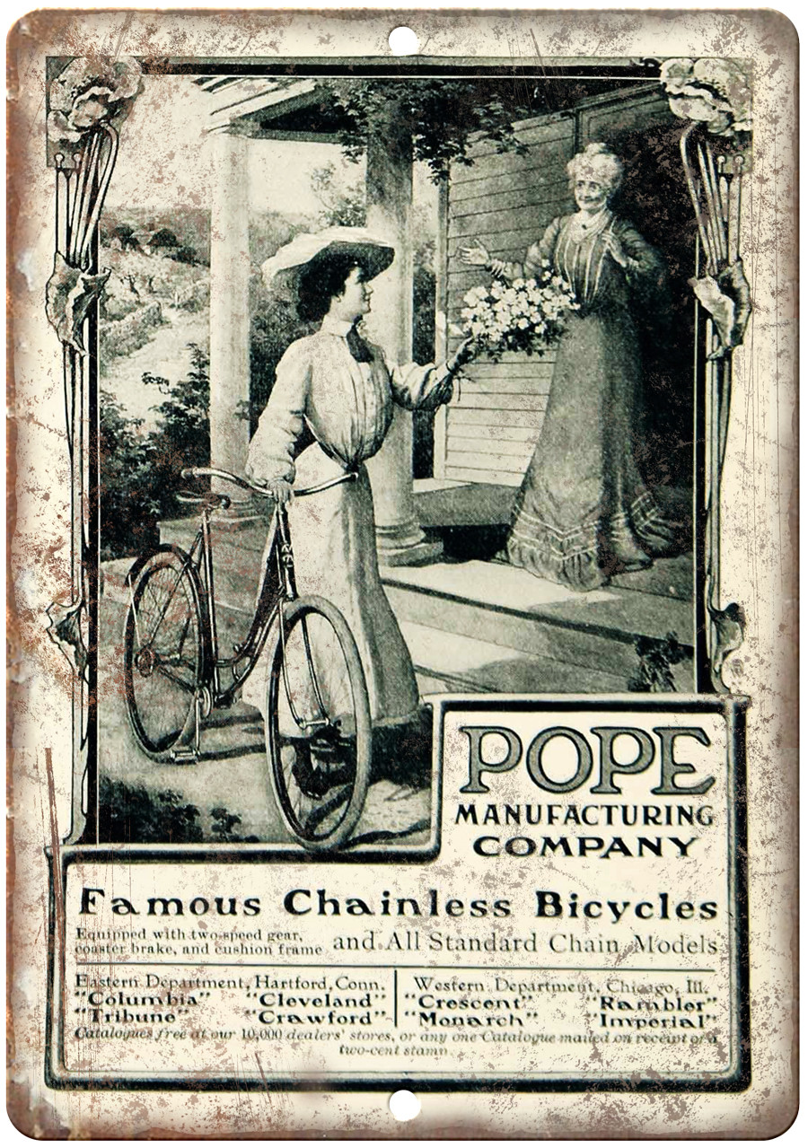 Pope Manufacturing Company Bicycle Vintage 12″ x 9″ Reproduction Metal Sign B321