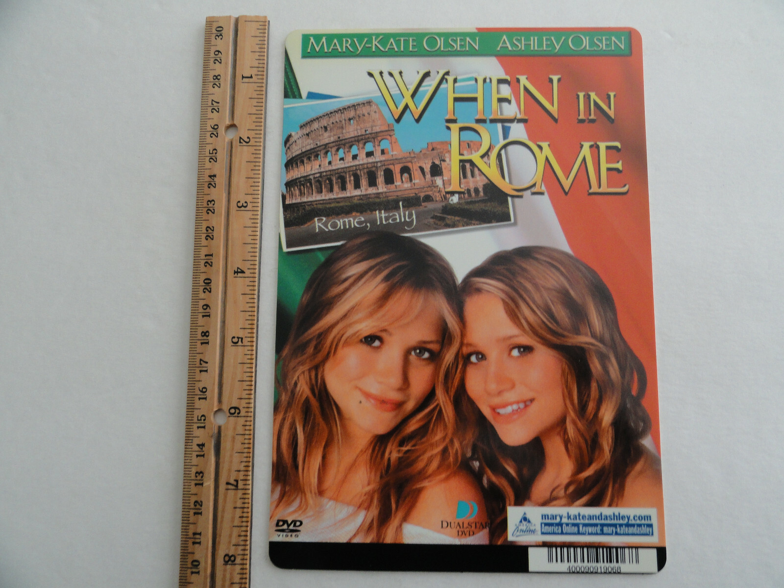 WHEN IN ROME – OLSEN TWINS – BLOCKBUSTER VIDEO BACKER CARD 5″X8″