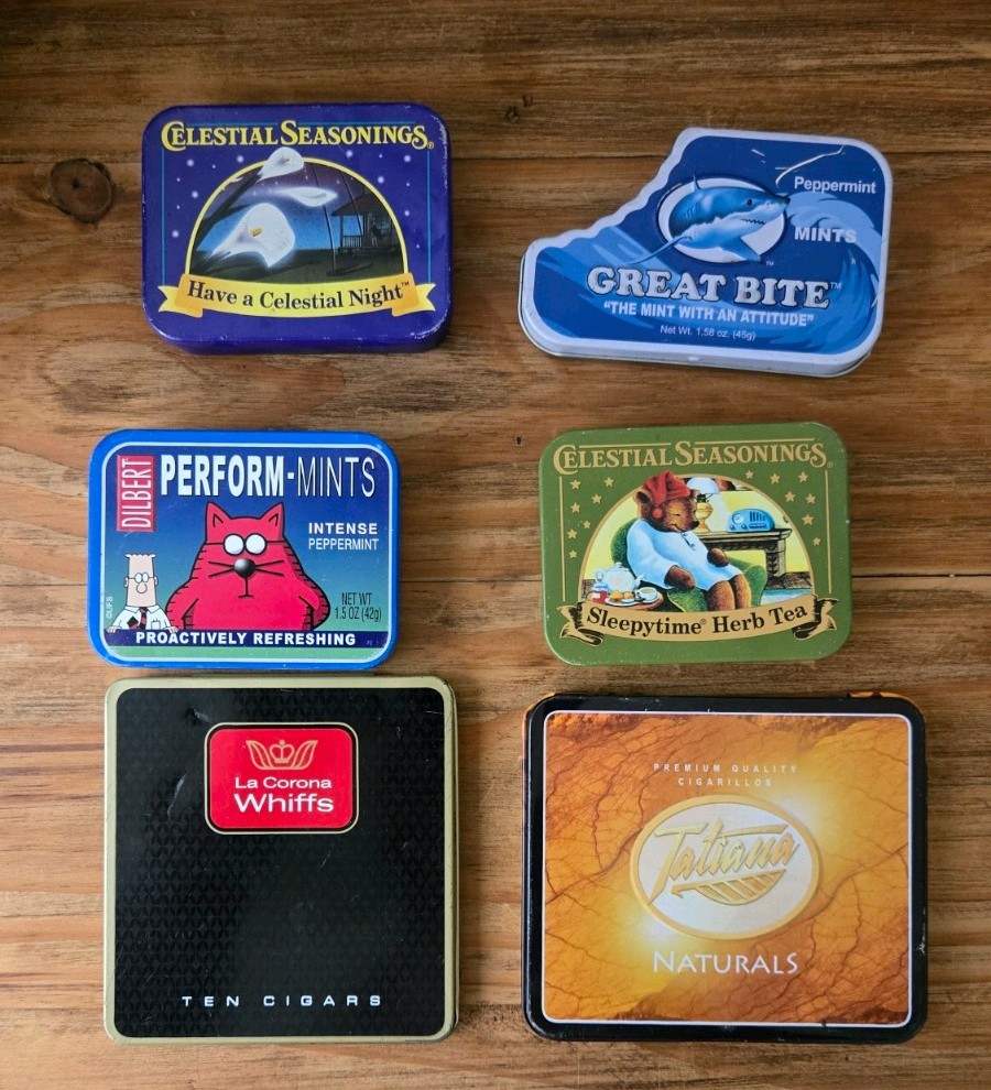 Vintage Mini Tins – Set Of 6 – Mints Tea Cigars – Empty