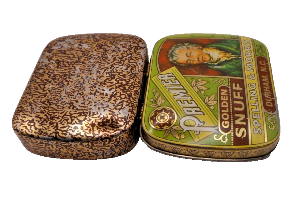 Vintage Premier Golden Snuff Spelling & Morris Durham NC Tin