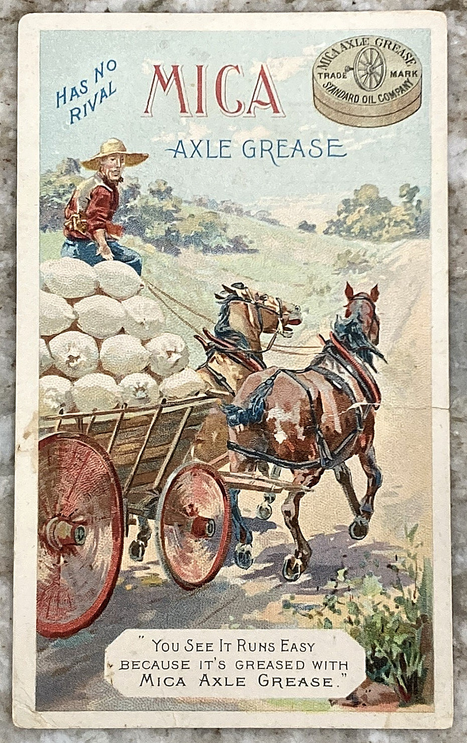 MICA Axle Grease Standard Oil Company Cleveland Ohio Victorian Trade Card B996