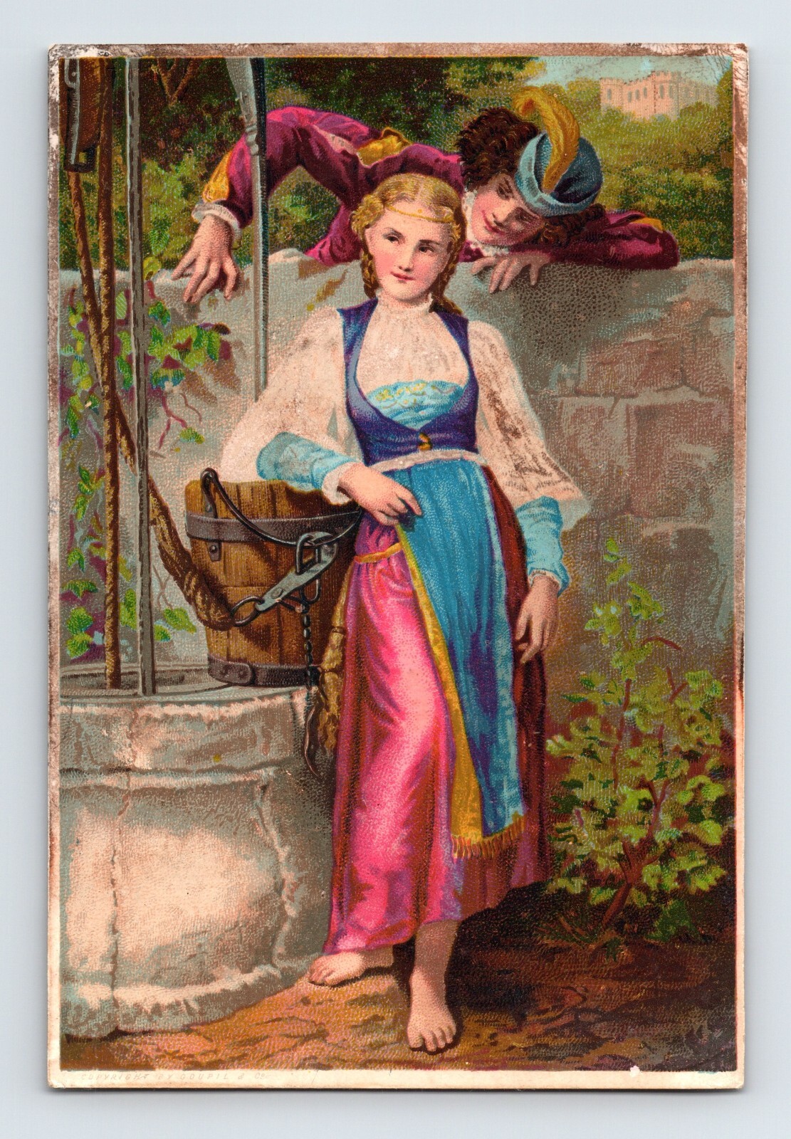 Victorian Trade Card Dr Jaynes Expectorant Talking Well Lakeview MI 3″ x 4″