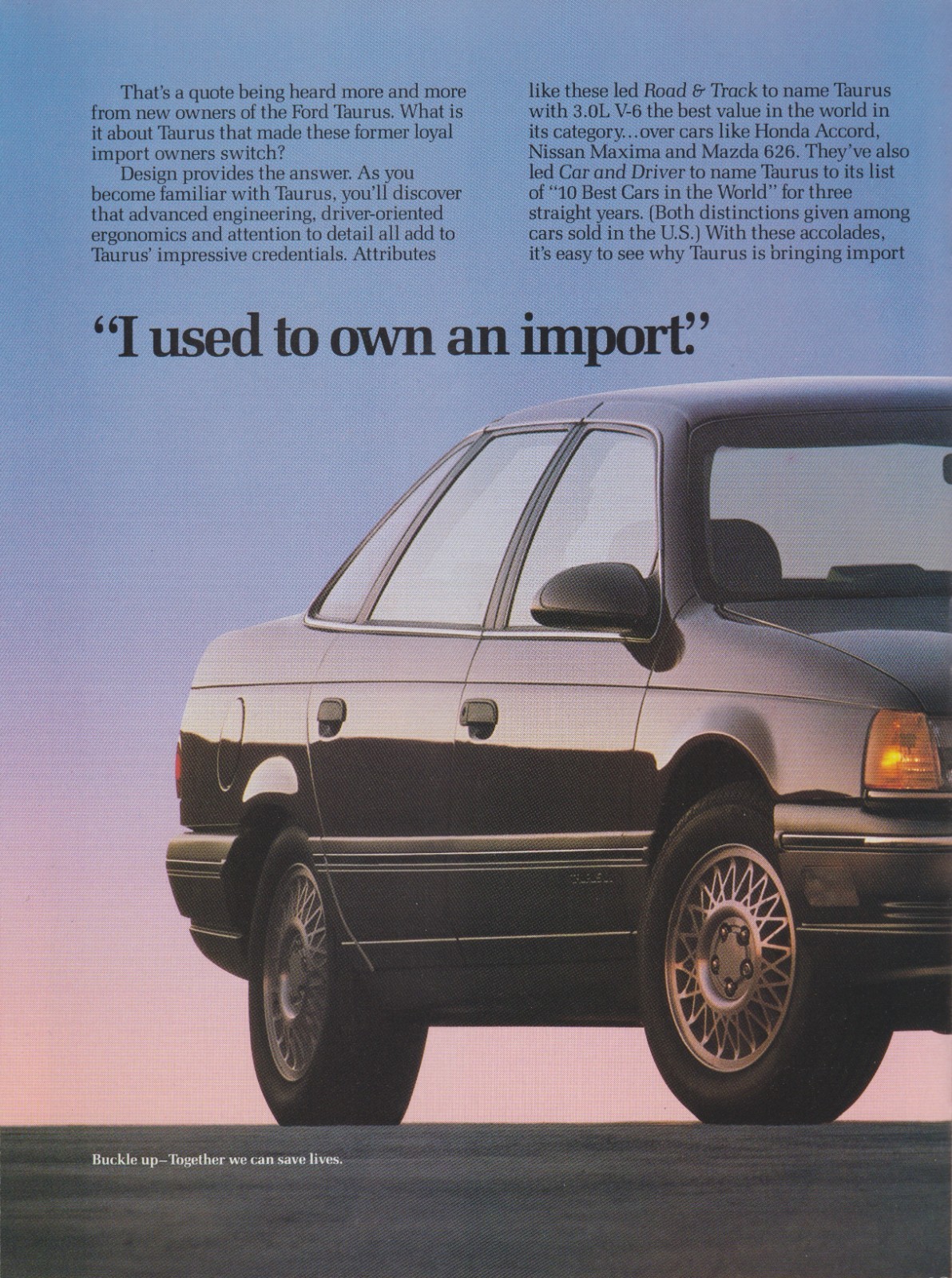 1989 Ford Taurus – “I Used To Own An Import”- Best-Built – 2 Page Print Ad Photo