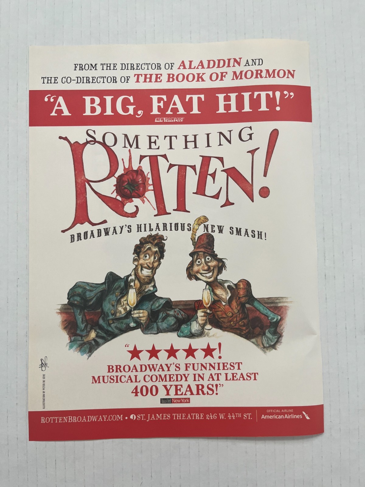 2015 Vtg Something Rotten! Broadway Musical Comedy NYC New York Magazine Ad