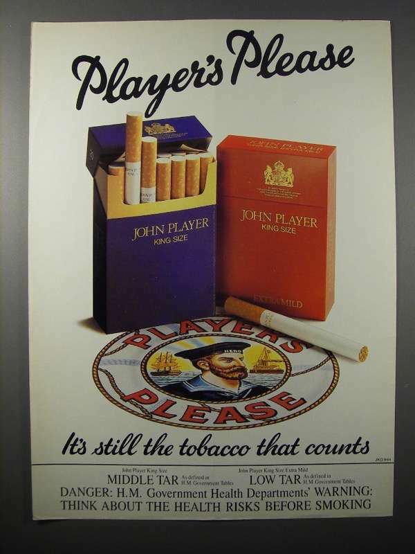 1982 John Player Cigarette Ad – Player’s Please