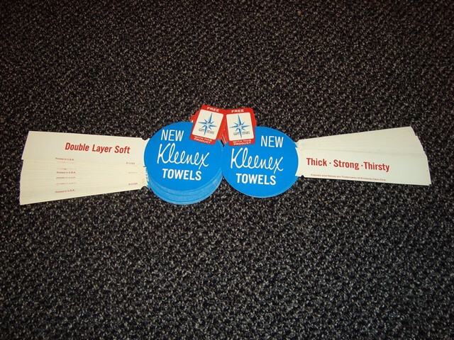 Circa 1960s Kleenex Die Cut Cardboard Foldable, Double-Sided Displays-26 In All