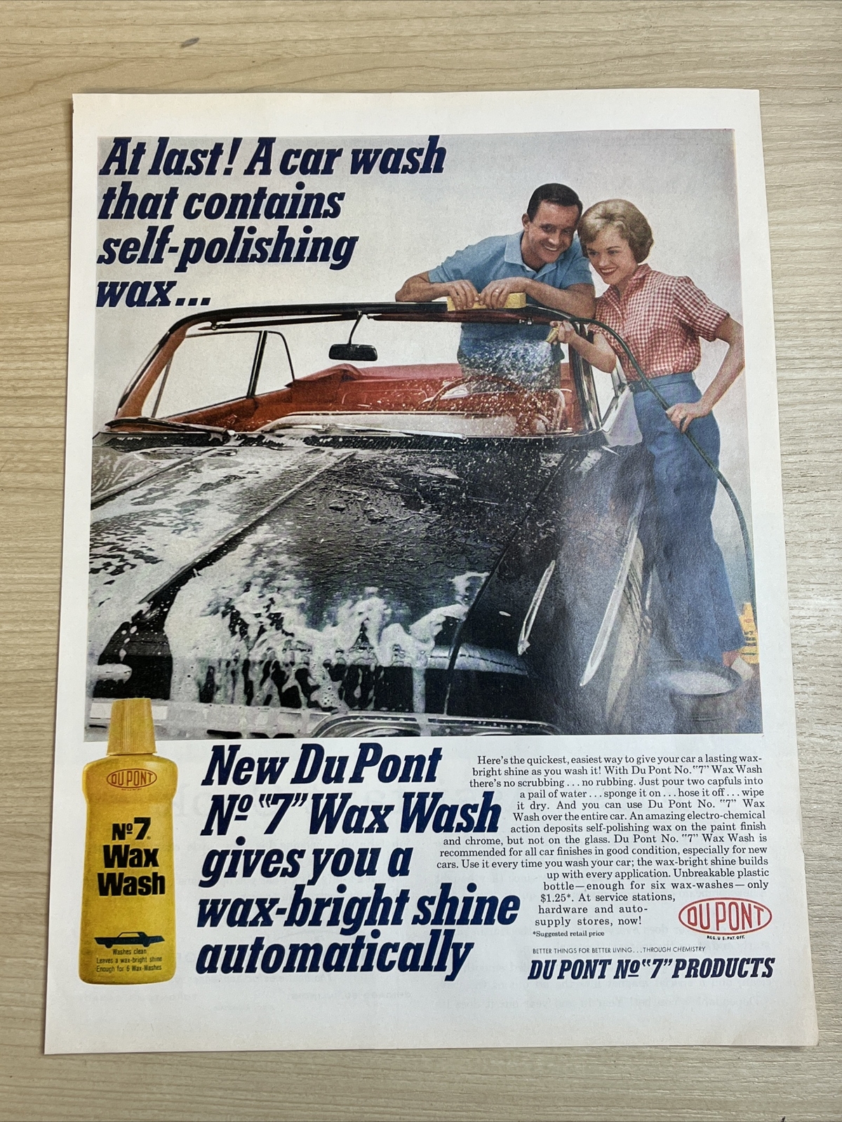 Du Pont No 7 Wax Wash Car 1962 Vintage Print Ad Life Magazine