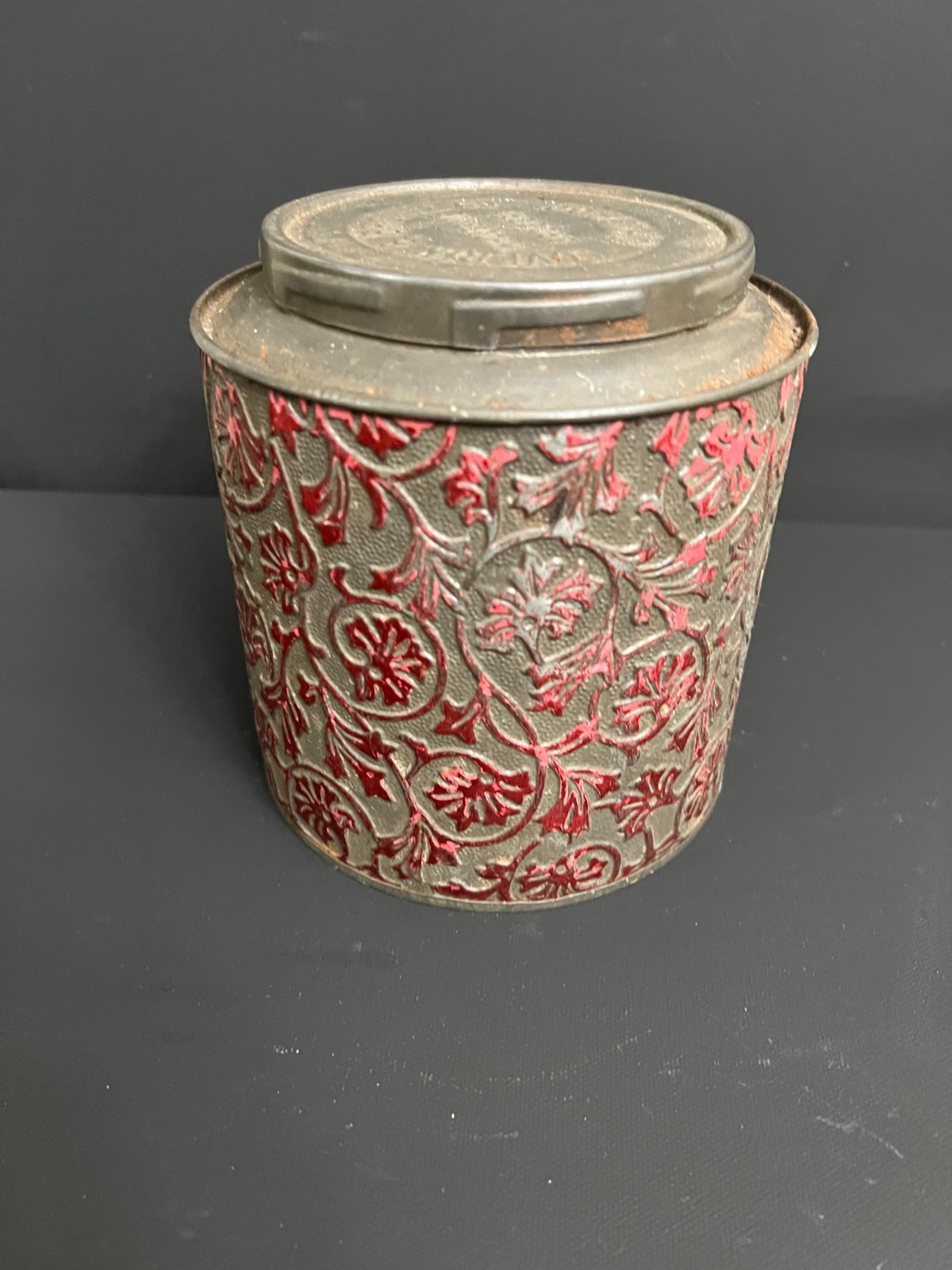 Vintage Loverin & Browne Co Wholesale Grocers Chicago Embossed Metal Can