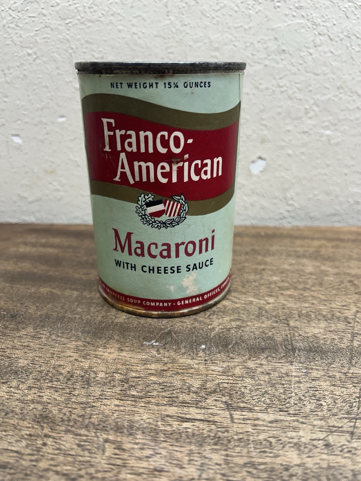 Vintage 1950’s Franco-American Macaroni with Cheese Sauce 15.25oz Tin Can w/pape