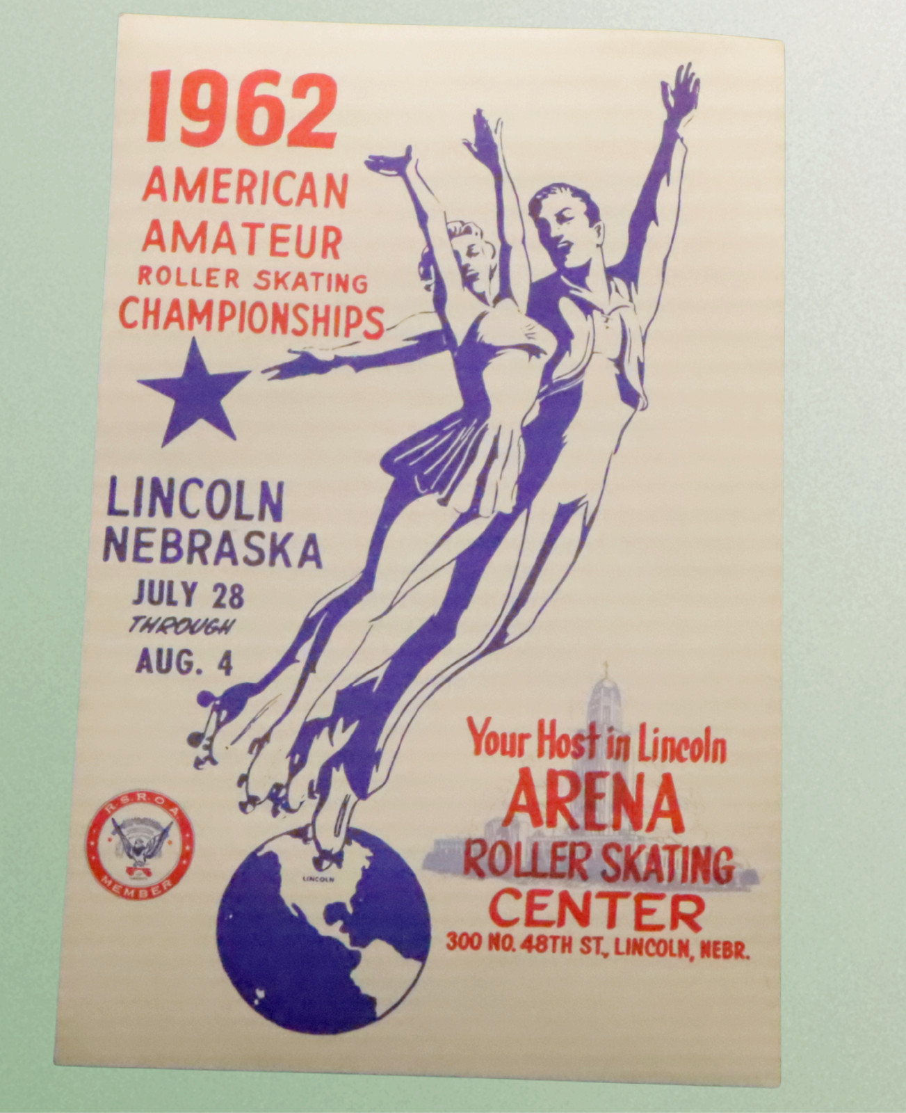 1962 Lincoln Nebraska Original Roller Skating Rink Sticker Label Rare Decal