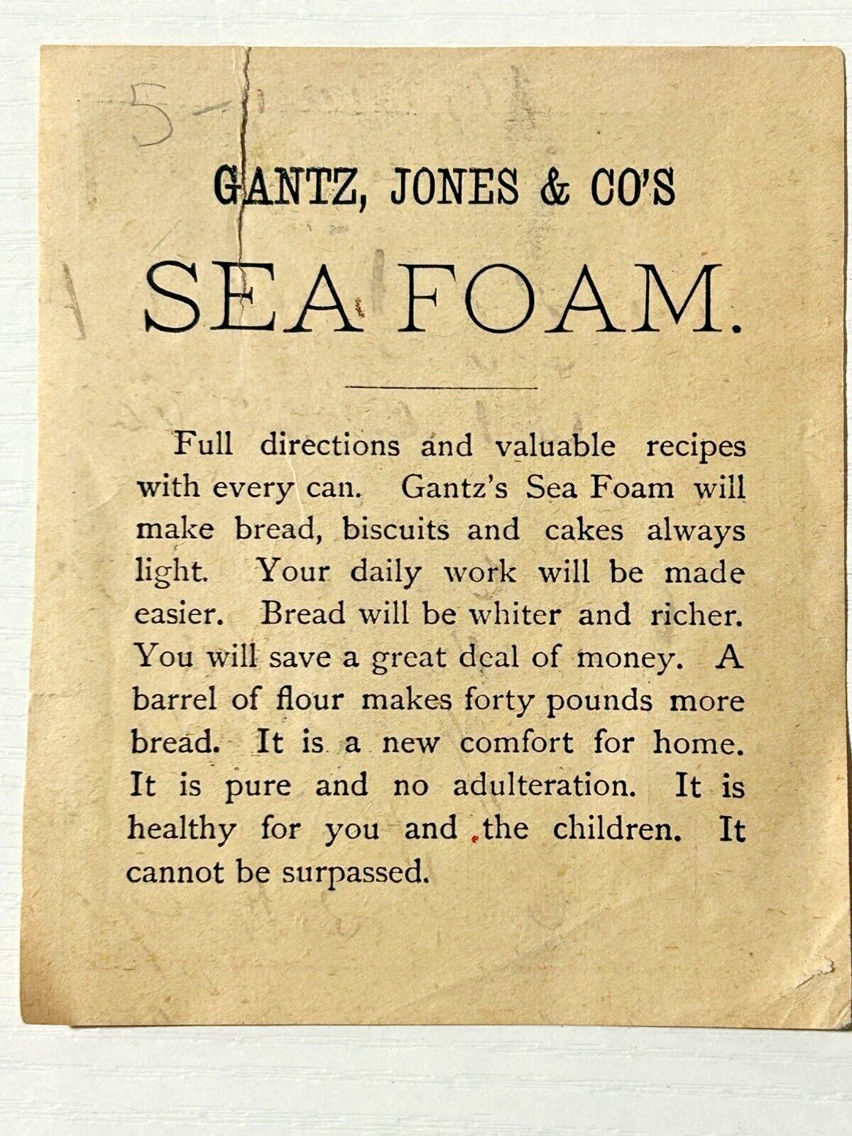 VICTORIAN TRADE CARD FOR SEA FOAM Police Gantz Jones New York Monkey