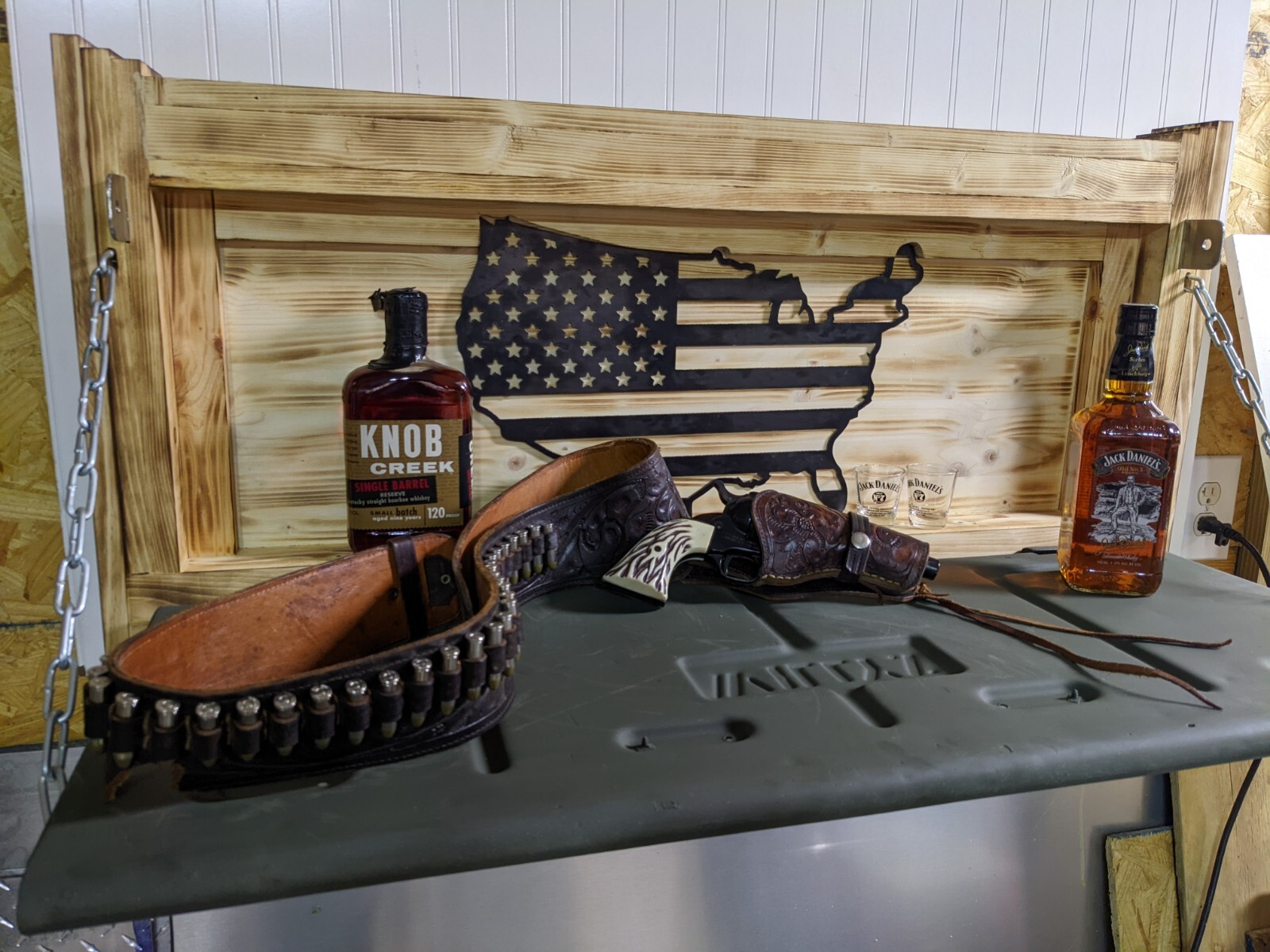 Willy’s Tailgate Wall Cabinet Man Cave Art& Cool Garage Decor American MetalWork