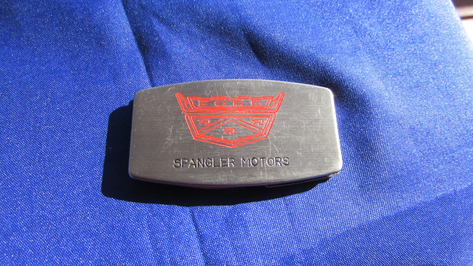 VINTAGE VULCAN POCKET KNIFE/NAIL FILE W/ SPANGLER MOTORS FORD DEALER ADVERTISING