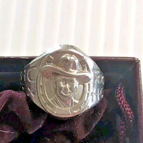 Vintage Hopalong Cassidy Horseshoe Adjustable Metal Ring 1950’s