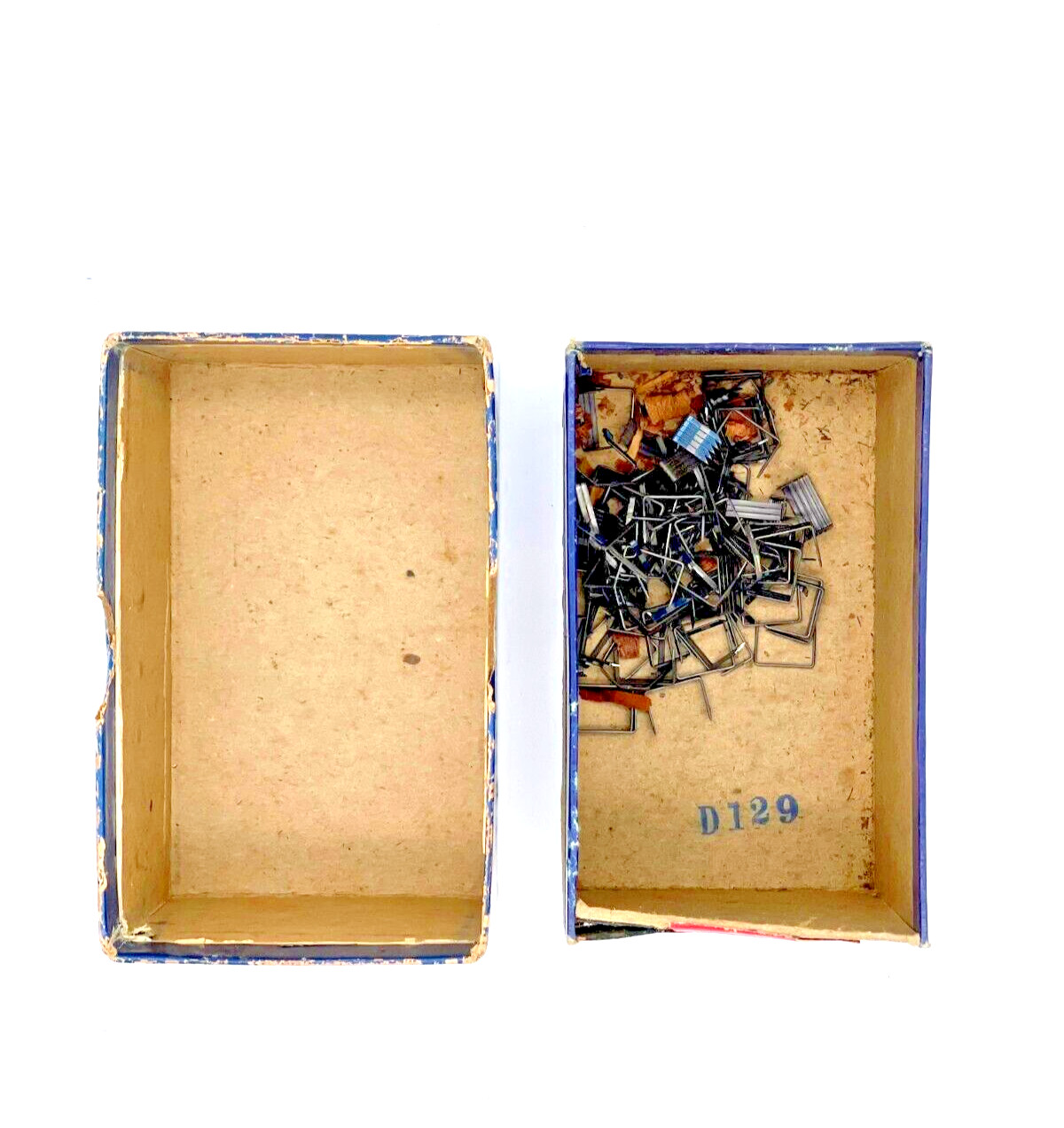 Hansen Tack Point Box few Tack Points included Blue Vintage Collectable Box