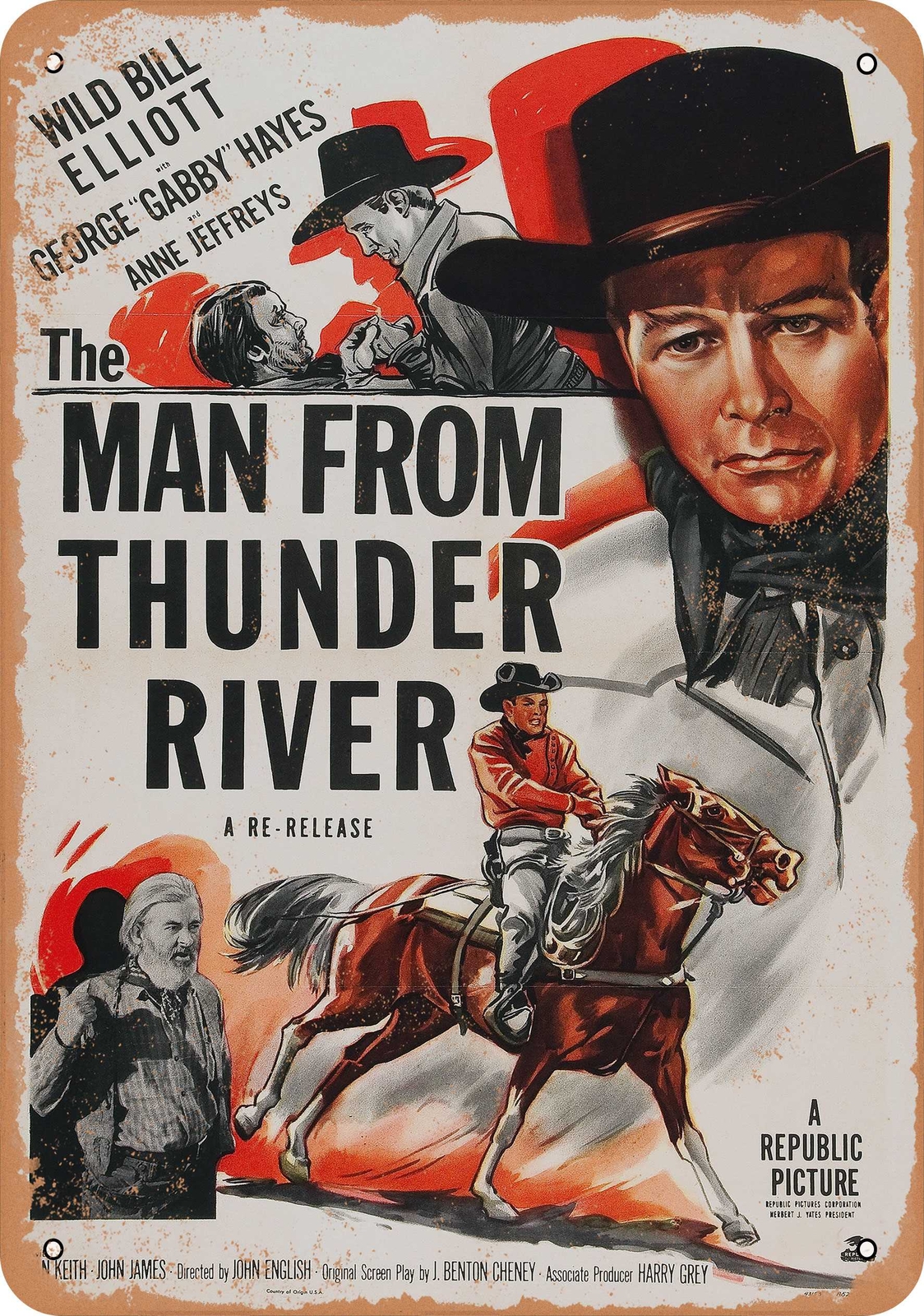 METAL SIGN – Man From Thunder River (1943) – Vintage Look