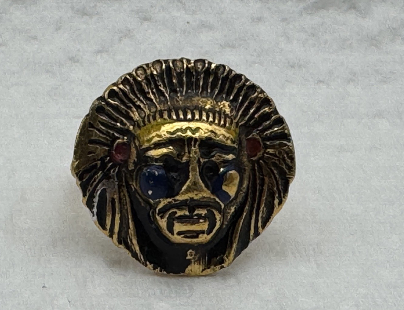 Vintage Native American Chief Gumball Machine Prize Ring Adjustable Vending Toy
