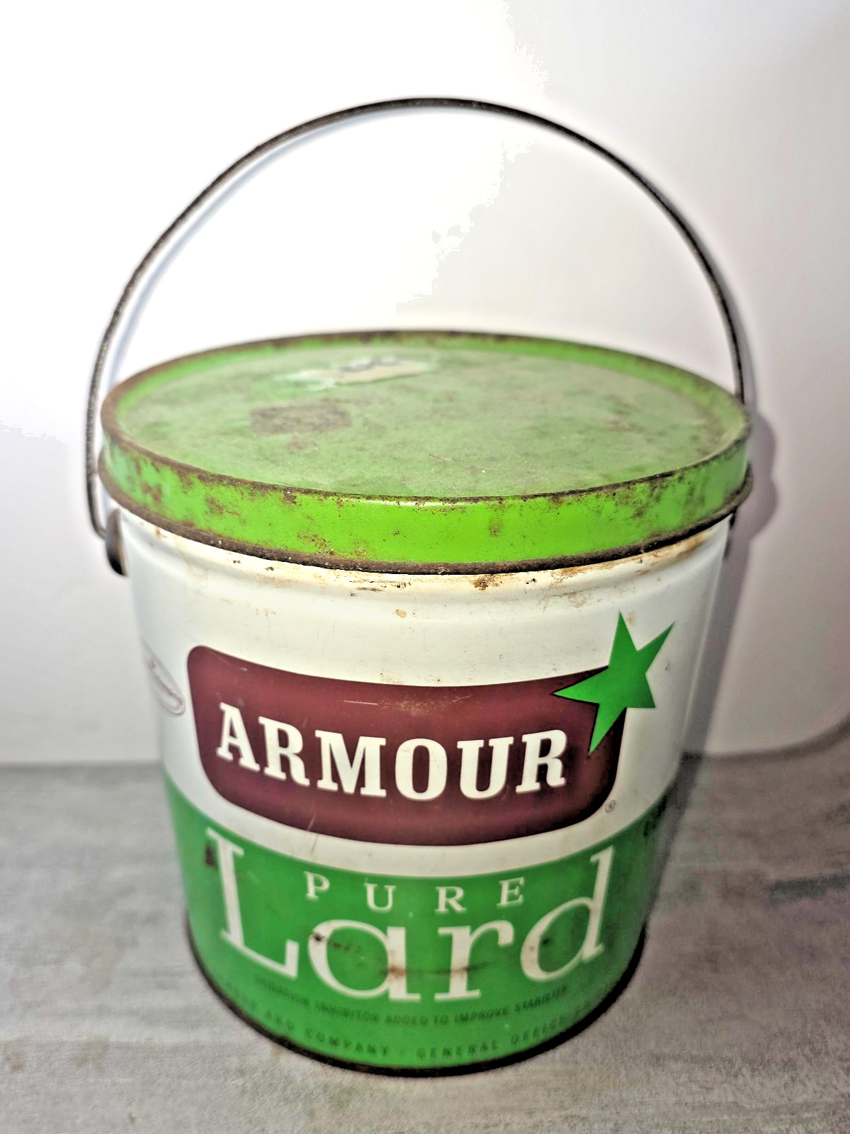 Vintage Armour pur Lard tin empty Rustic tin