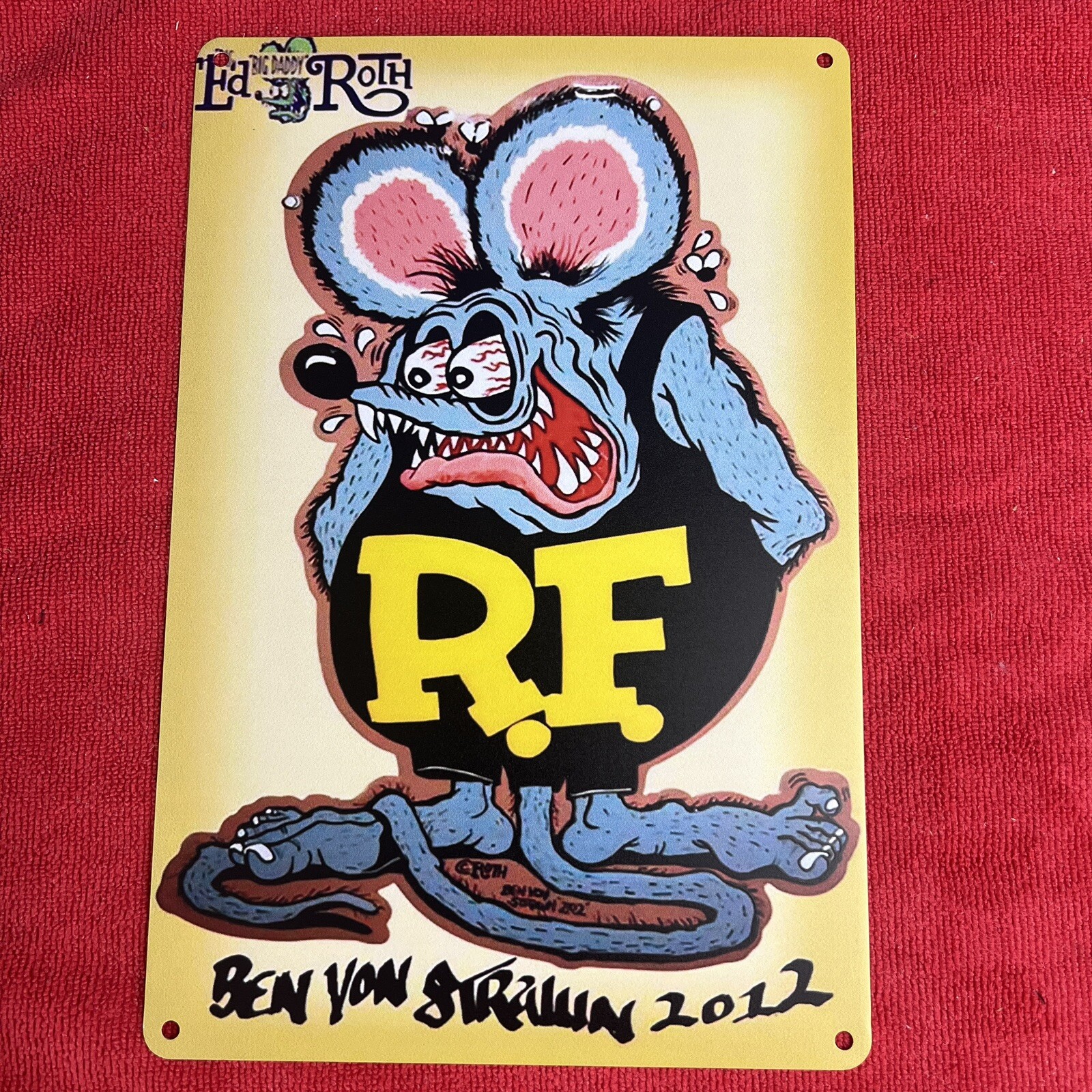 🔥RAT FINK Ed “Big Daddy” Roth RF Hot Rod 12×8” Metal Sign Mechanic T-Bucket Car