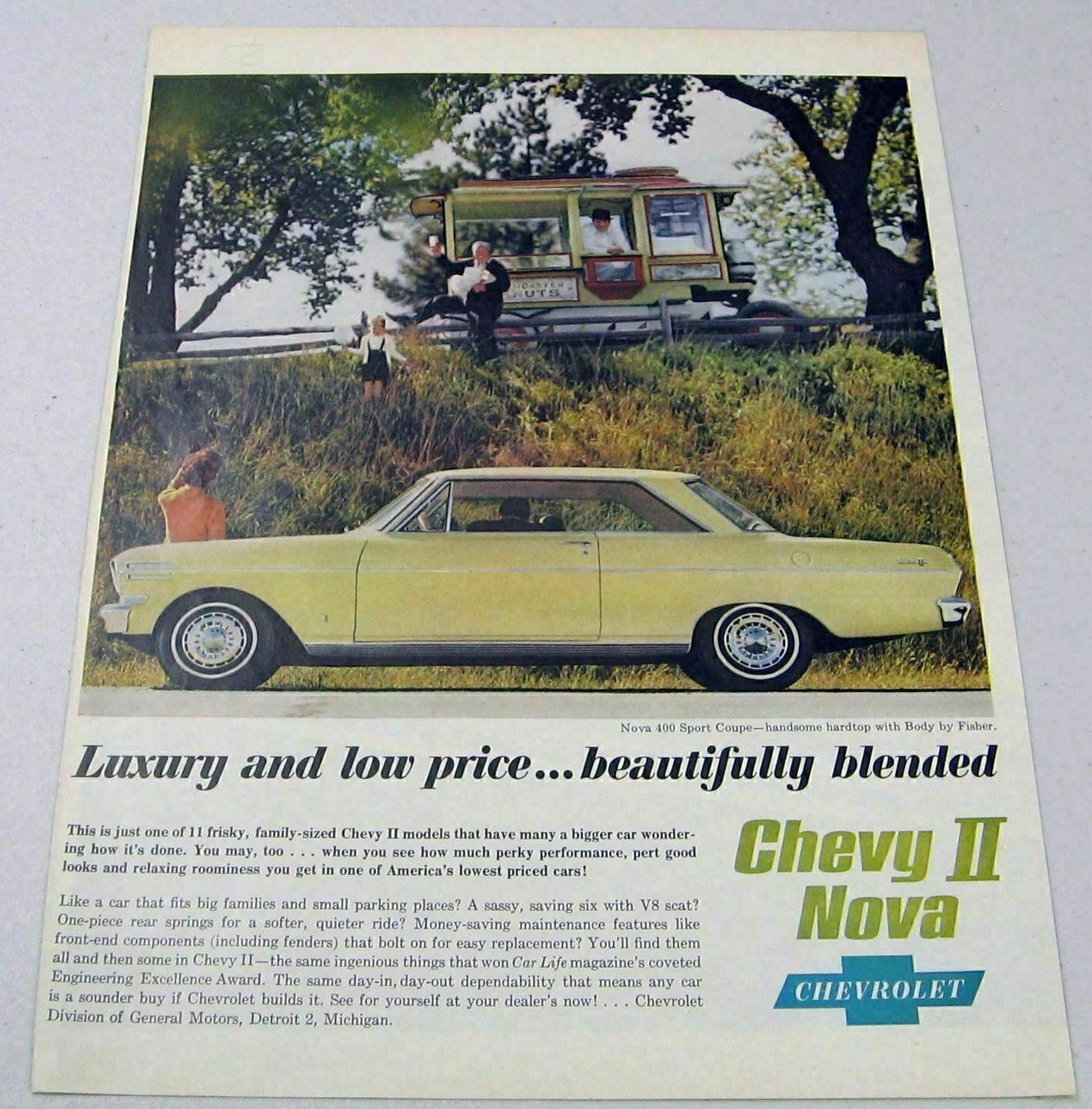 1962 Print Ad Chevy Nova 400 Sport Coupe Chevrolet Wagon Nut Vendor