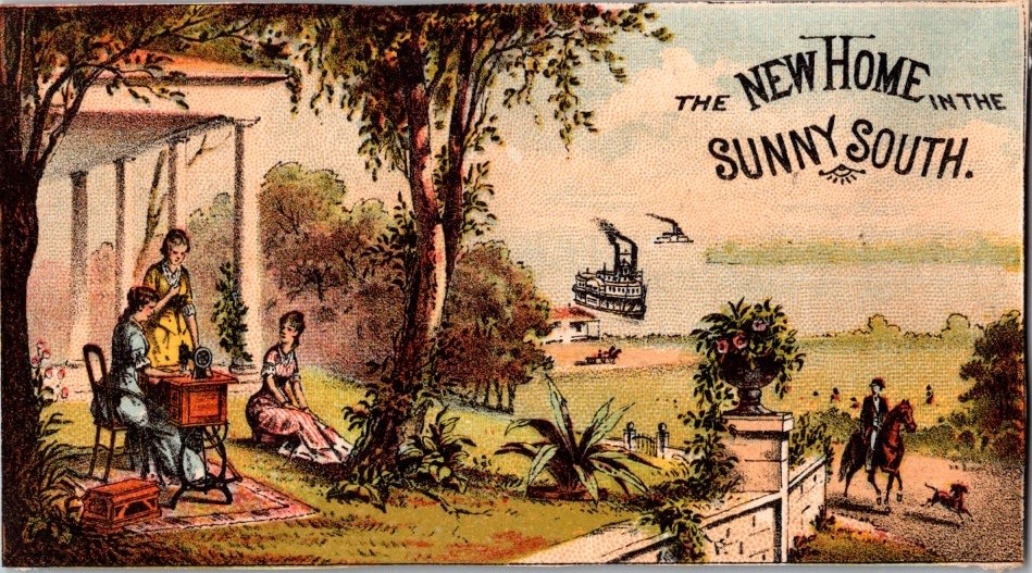 Antique Victorian Trade Card – M.L. Decker Cortland NY – Sewing Machine