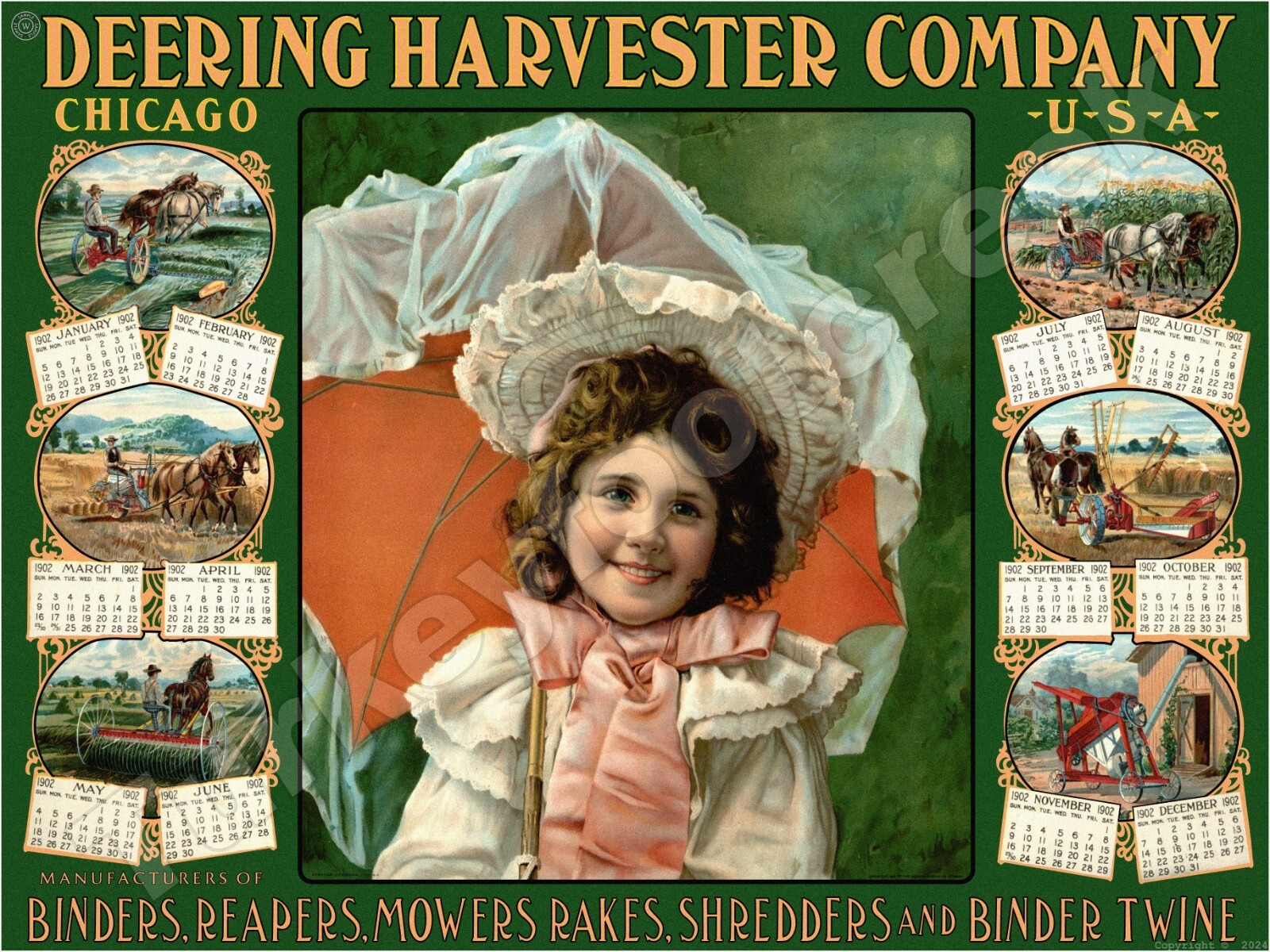 Deering Harvester Company Metal Sign 3 Sizes to Choose From