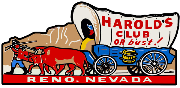 Harolds Club Reno Nevada Cut Out Metal Sign 23×11