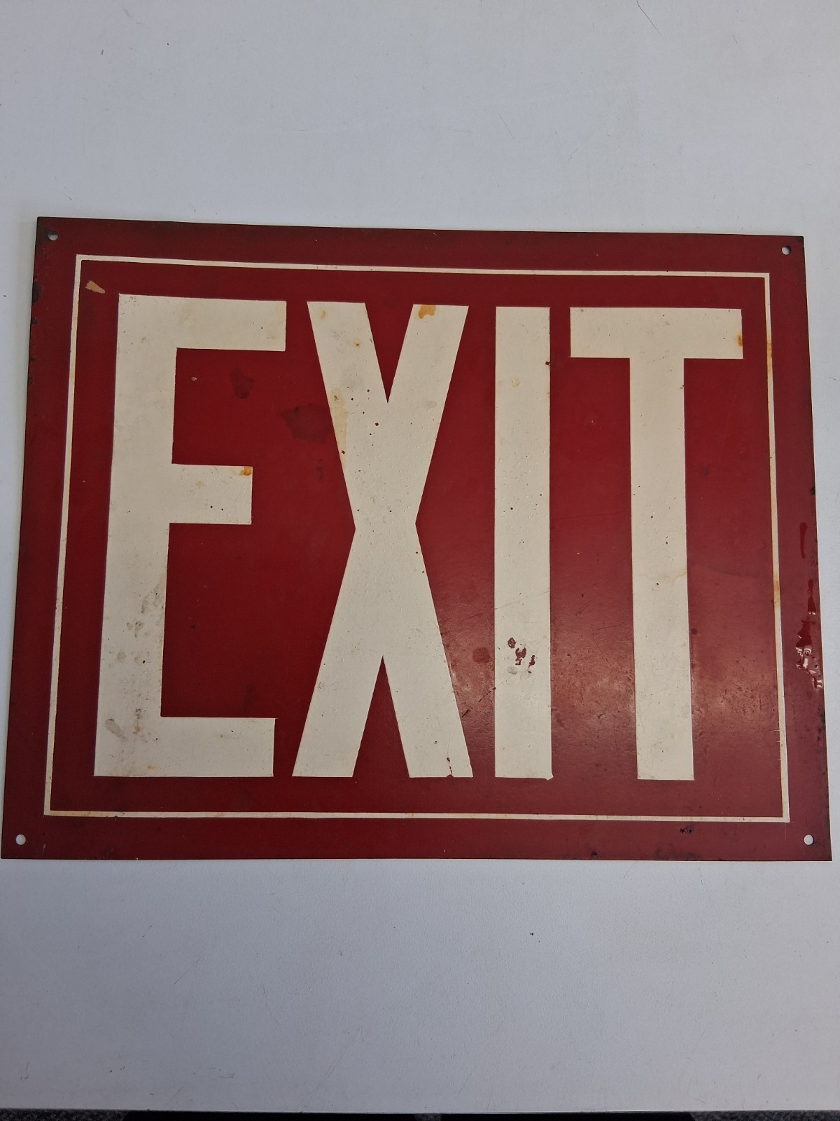 RARE Vintage 1930s “Exit” Red Tin Sign