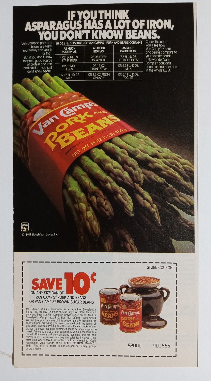 Van Camp’s Pork and Beans Magazine Ad 1981 Nutrition Food