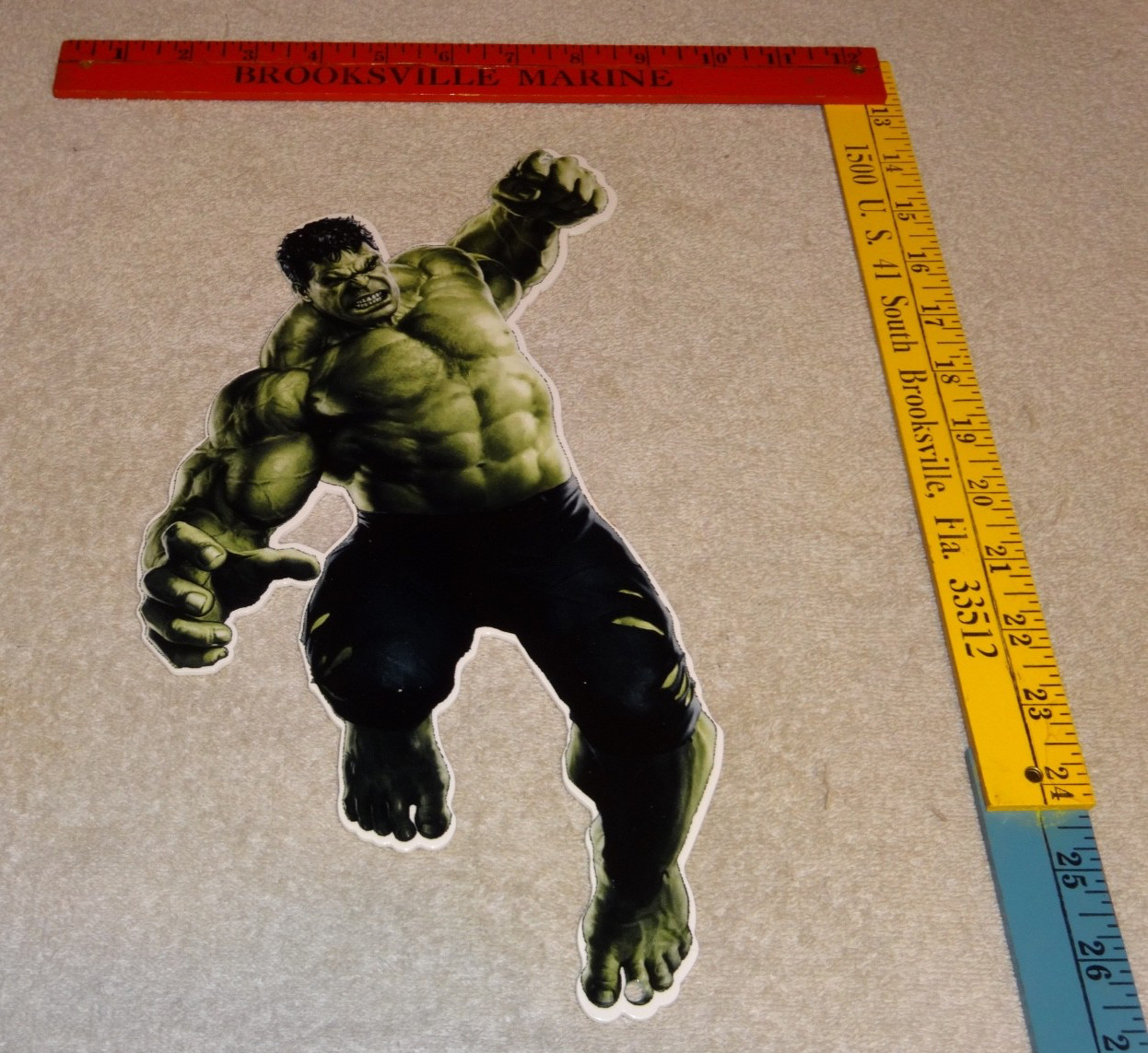 VINTAGE THE INCREDIBLE HULK BRUCE BANNER 13″ ENAMEL METAL MARVEL COMIC HERO SIGN