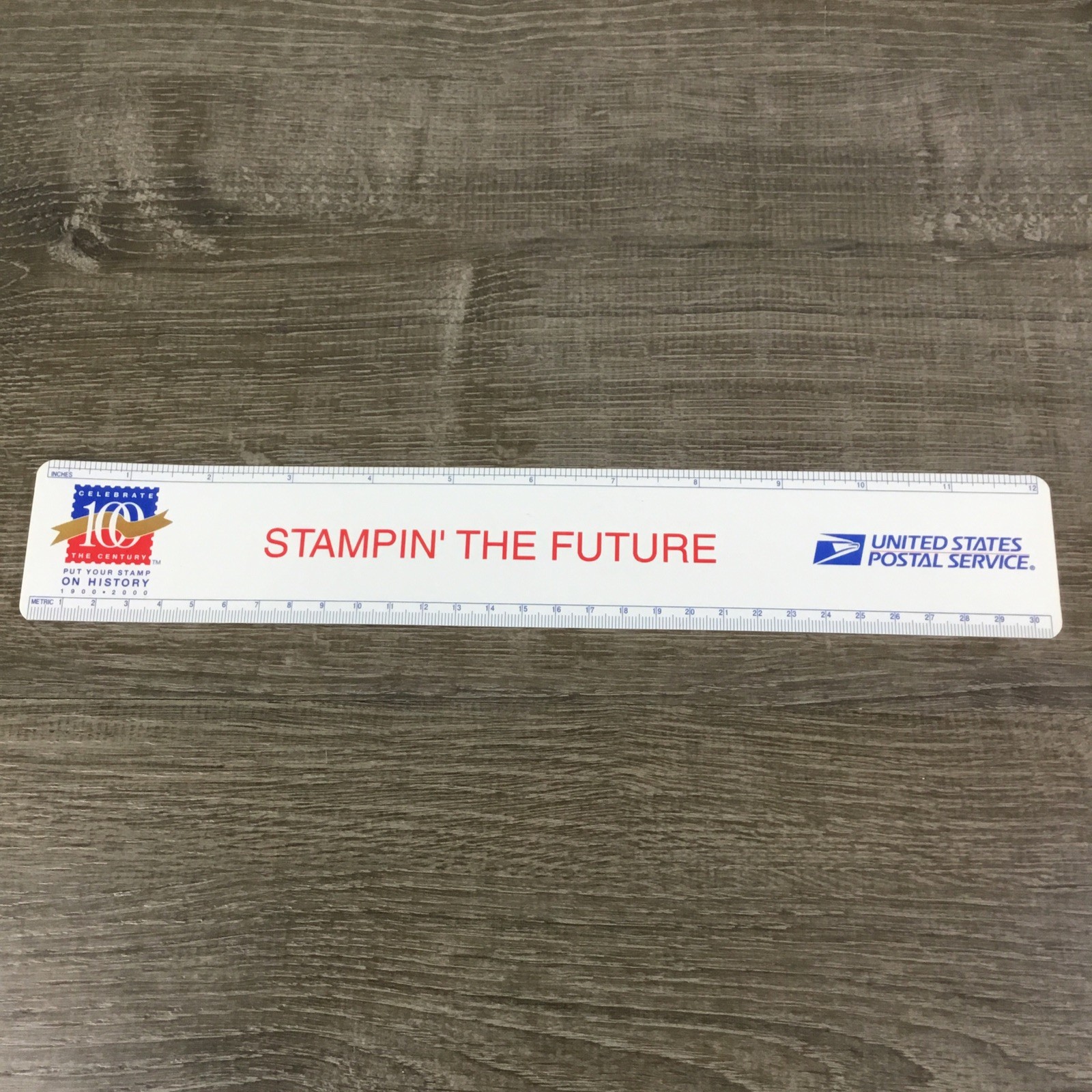 USPS 12″ Flexible Plastic Ruler with Presidents Postal 100th Anniversary 2000 L1