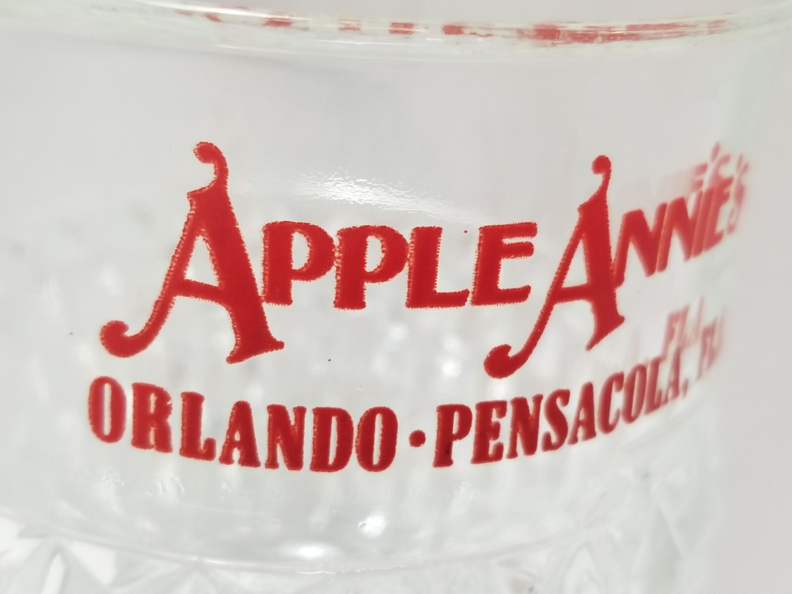 Vintage Apple Annie’s Glass Wine Goblet Orlando Pensacola Advertising Barware