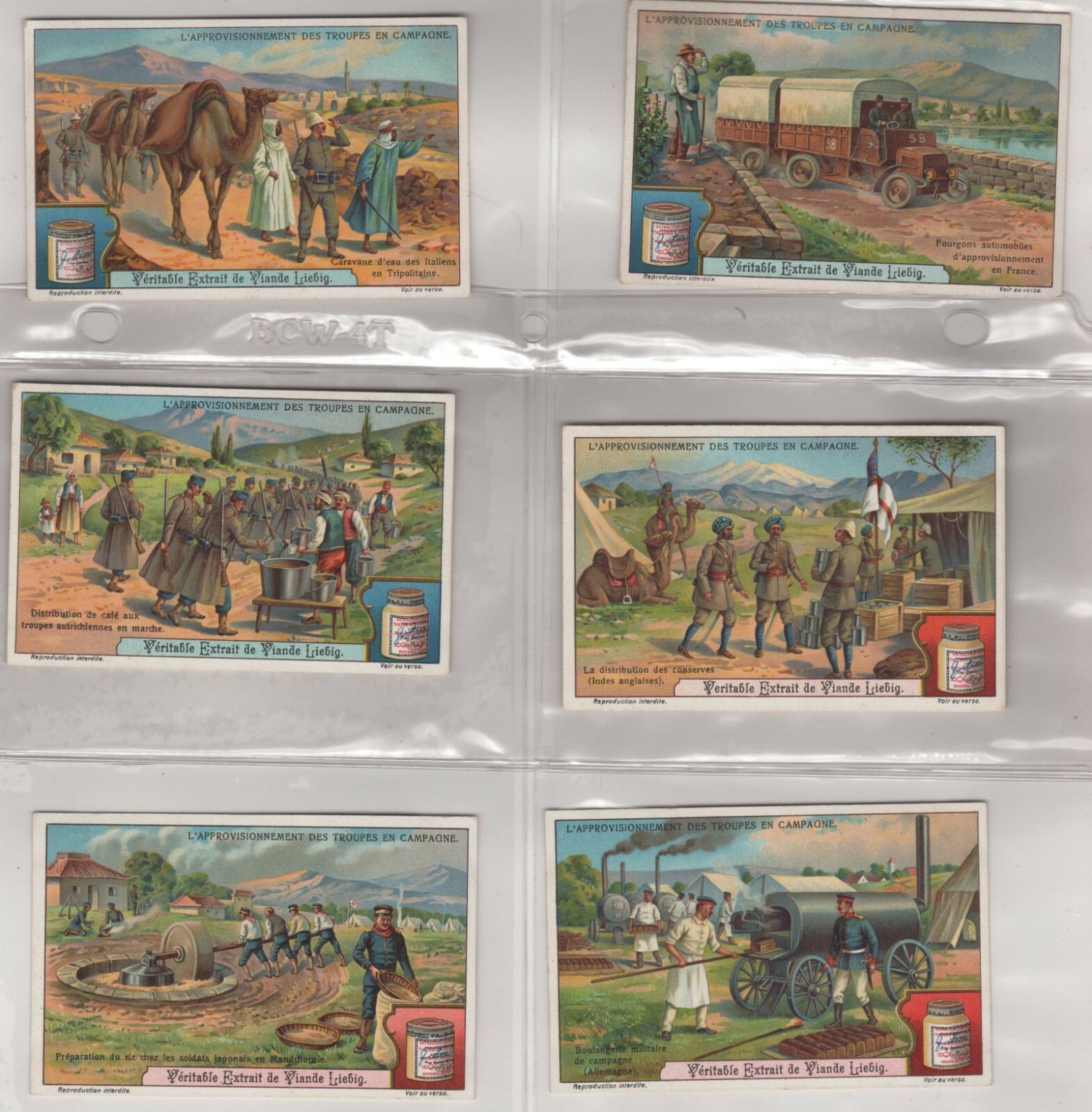 Germany – Complete Set of 6 Great Conquerors Leibig Trading Cards – French