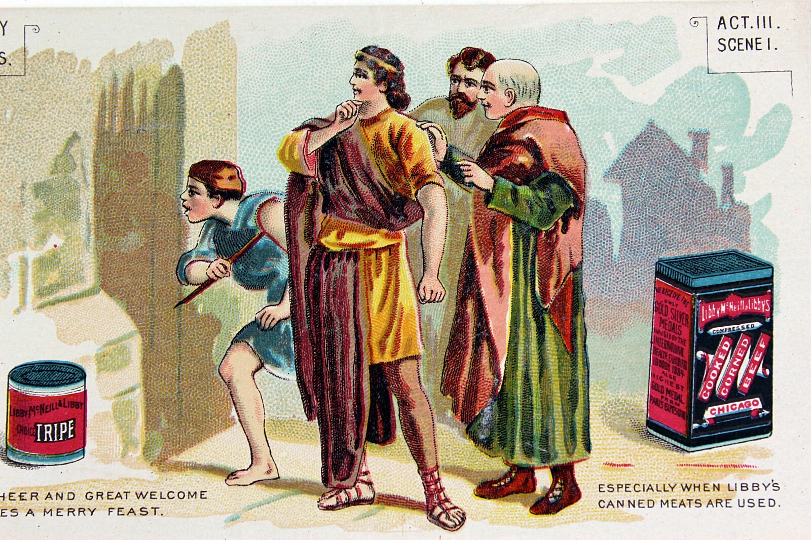 1880s William Shakespeare Litho Libby, McNeill & Libby Canned Meats Trade Card 2
