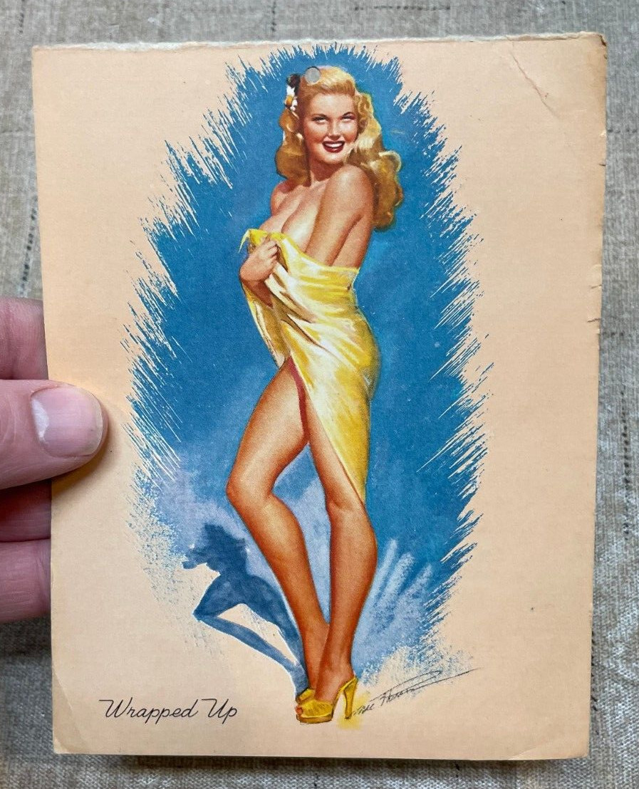 Antique W.W. Williams Co Pretty Girl Pin Up Ink Blotter 1940’s? Collectible