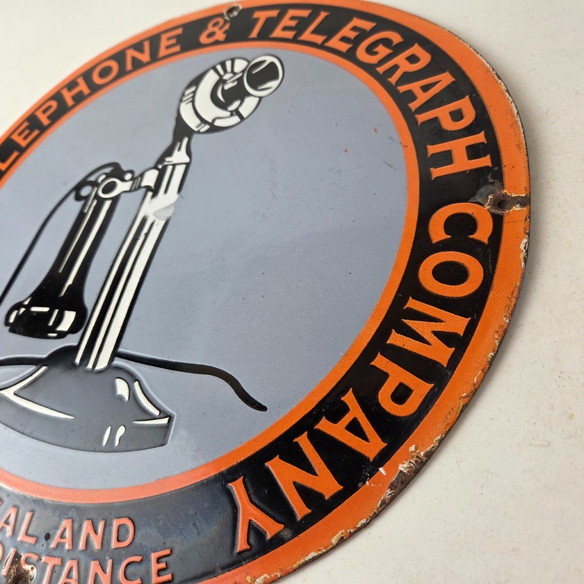 Vintage Lincoln Telephones Sign – Bell System Phone Booth Gas Porcelain Sign